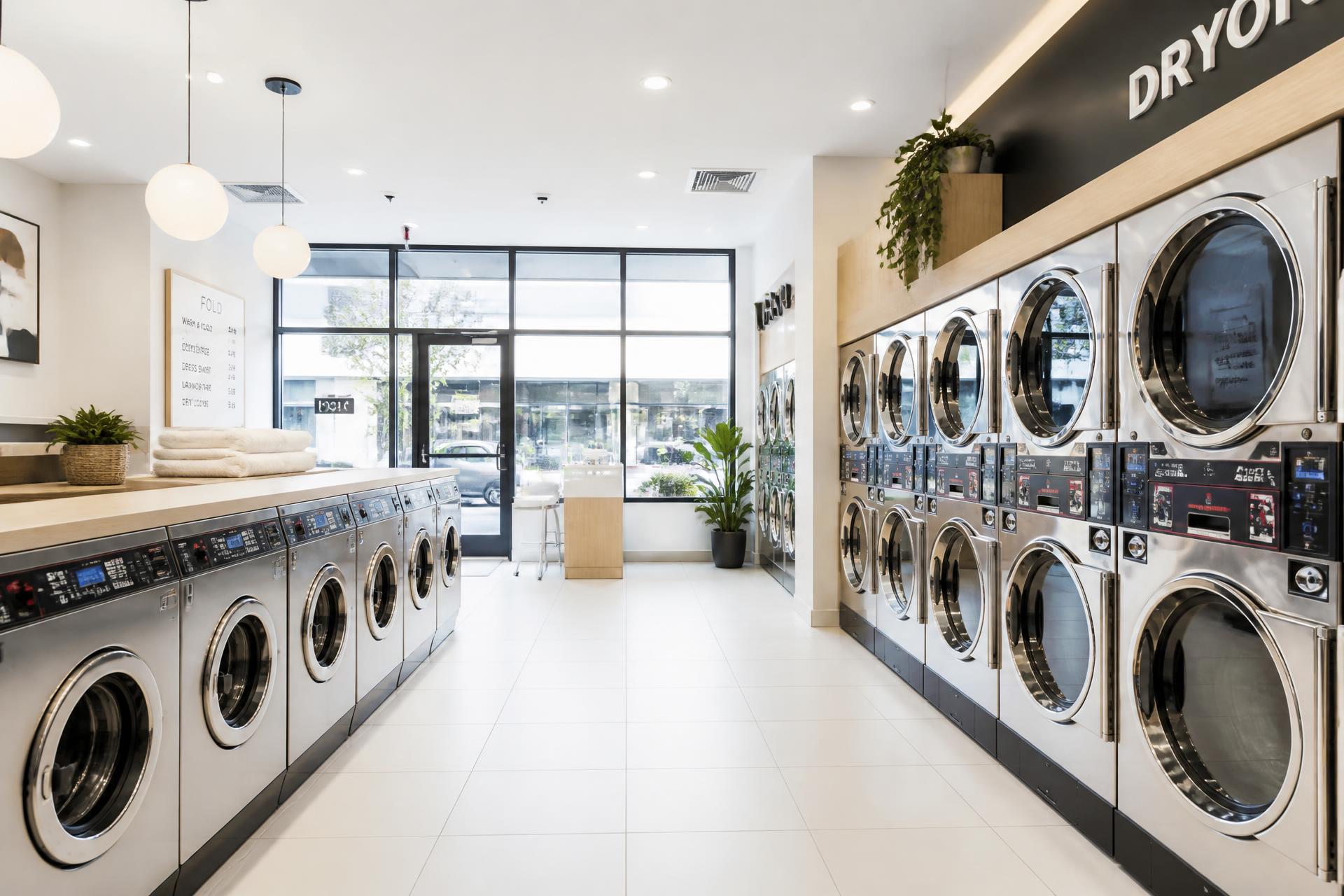 Interior of Super Wash 'n Dry laundromat